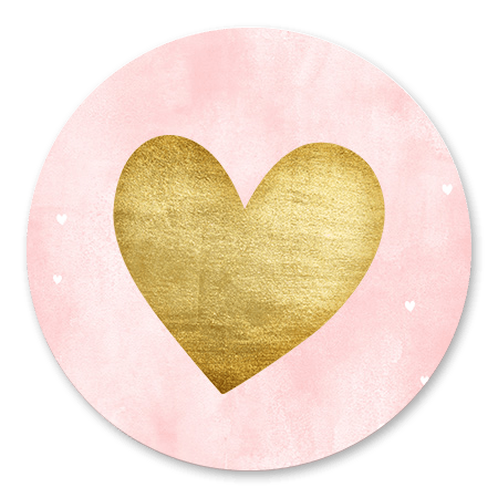 Roze waterverf met gouden hart